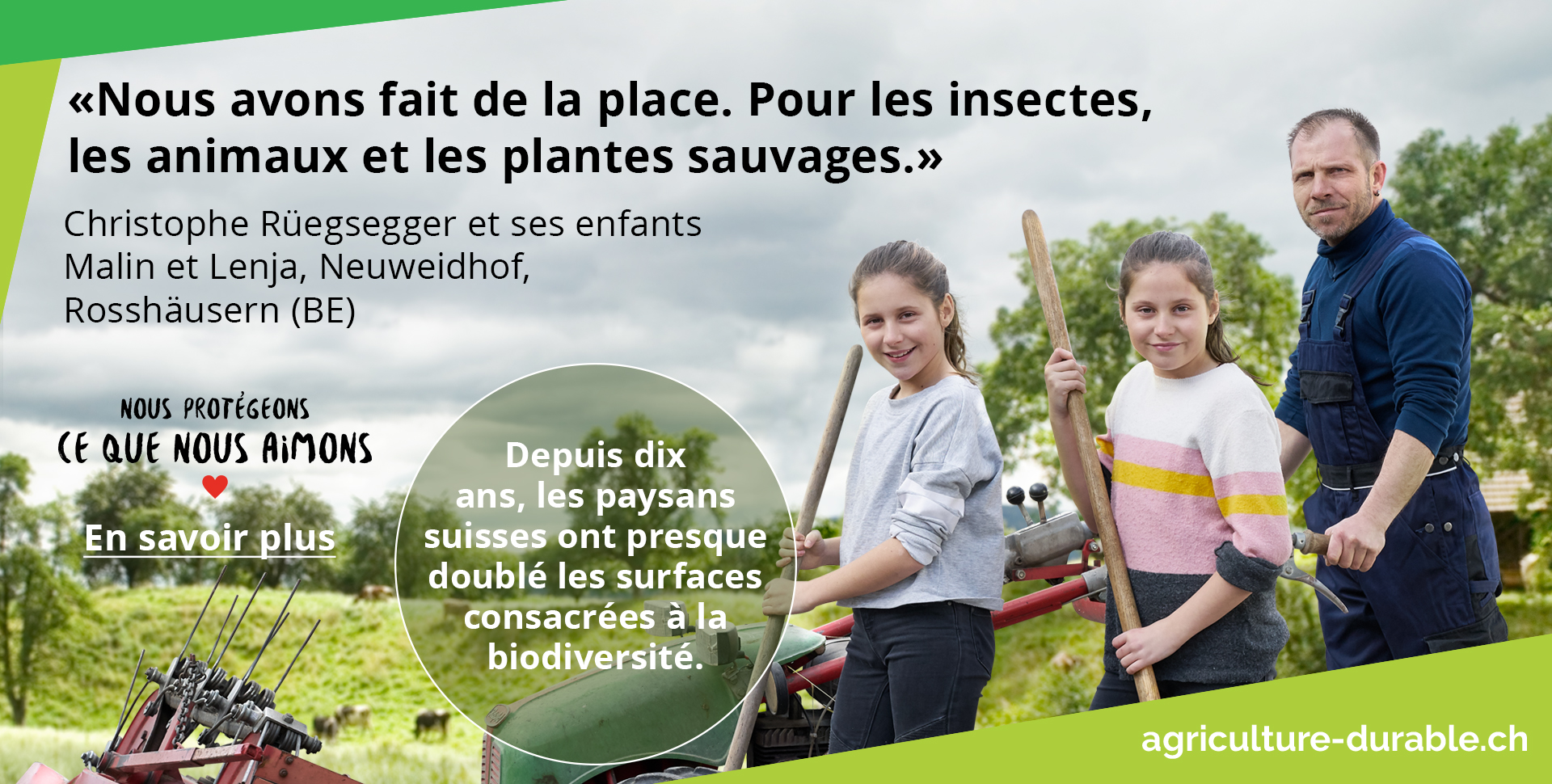 Depuis dix ans, les paysans suisses ont presque doublé les surfaces consacrées à la biodiversité.